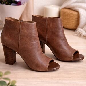 Levity Brown Leather Ankle Booties
